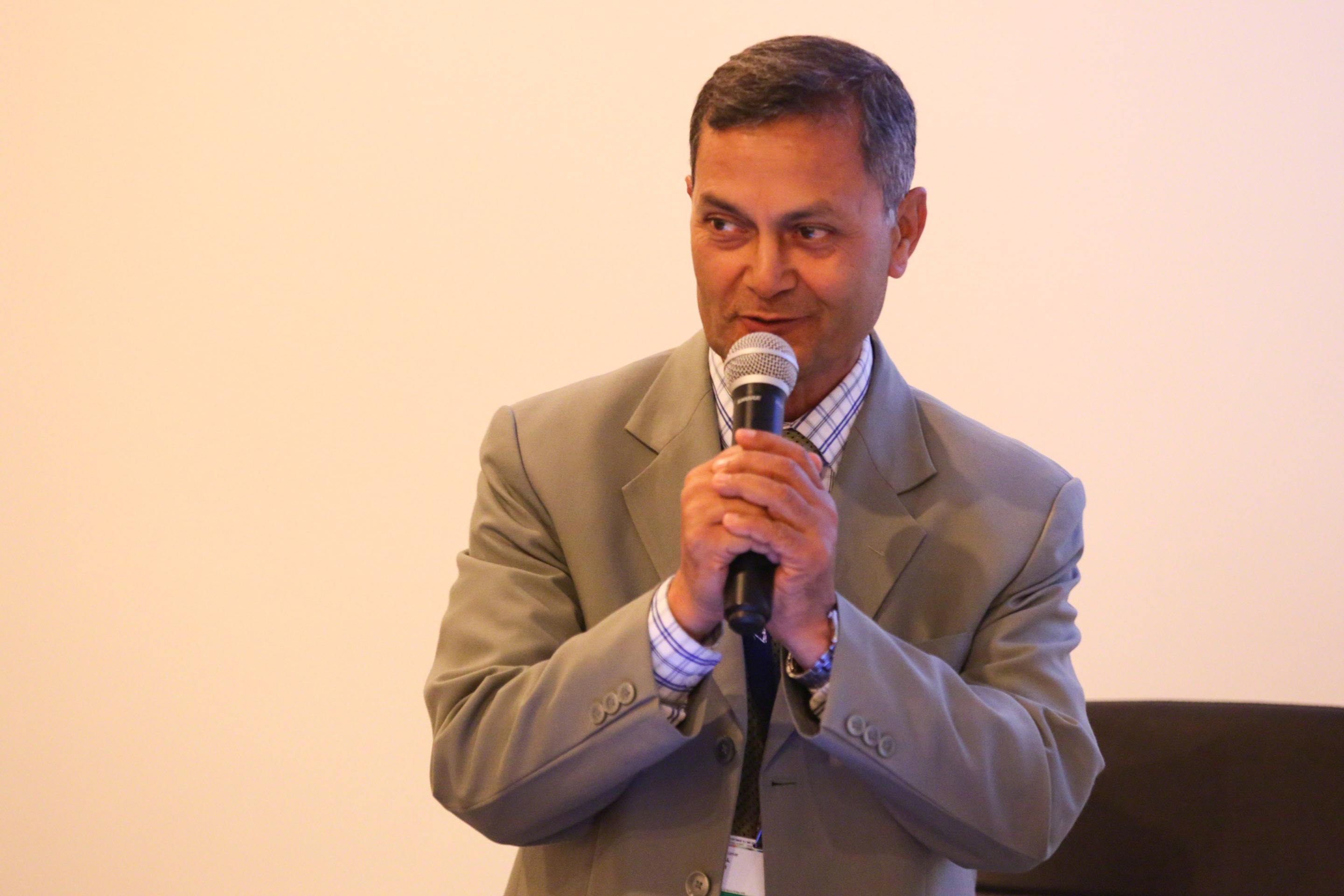 Sagar Kumar Rimal from the Nepal Ministry of Forests and Environment gives his presentation